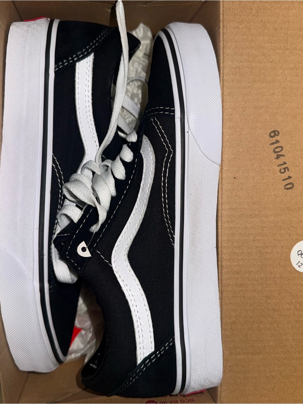Vans Black and White Low-Top Skate Sneakers